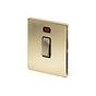 The Savoy Collection Brushed Brass 20A 1 Gang Double Pole Switch With Neon Blk Ins Screwless