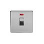 The Lombard Collection Brushed Chrome 20A 1 Gang Double Pole Switch With Neon Wht Ins Screwless