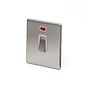 The Lombard Collection Brushed Chrome 20A 1 Gang Double Pole Switch With Neon Wht Ins Screwless