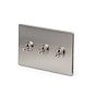 The Lombard Collection Brushed Chrome 3 Gang Intermediate Toggle Switch Screwless
