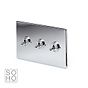 The Finsbury Collection Polished Chrome 3 Gang 2 Way Toggle Switch Screwless