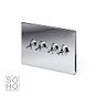 The Finsbury Collection Polished Chrome 4 Gang 2 Way Toggle Switch Screwless