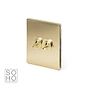 The Savoy Collection Brushed Brass 2 Gang 2 Way Toggle Switch Screwless