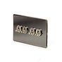 The Charterhouse Collection 4 Gang Intermediate Toggle Switch Screwless Antique Brass