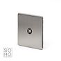 The Lombard Collection Brushed Chrome TV Coaxial Aerial Socket Black Ins Screwless