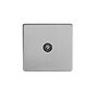 The Lombard Collection Brushed Chrome TV Coaxial Aerial Socket Black Ins Screwless