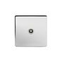 The Finsbury Collection Polished Chrome TV Coaxial Aerial Socket White Ins Screwless