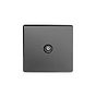 The Connaught Collection Black Nickel TV Coaxial Aerial Socket Black Ins Screwless