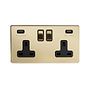 Brushed brass 2 gang usb socket