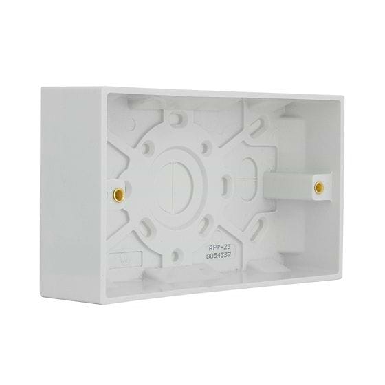 2 Gang 35mm Plastic Surface Pattress (Back) Box