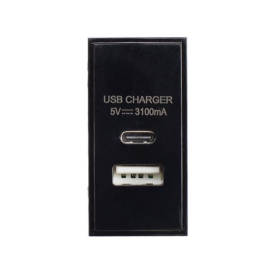 Soho Lighting Black USB Charger A & C EM-Euro Module