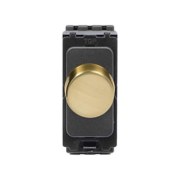 The Savoy Collection Brushed Brass 300W/150W LED 2 Way Intel CM-Grid Trailing Edge Dimmer Module