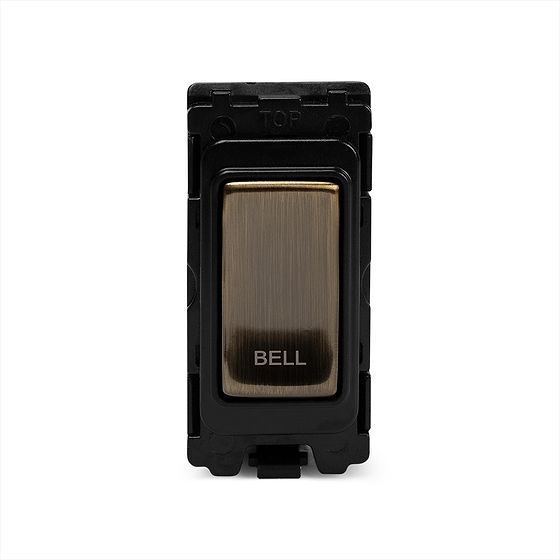 The Charterhouse Collection 2 Way Retractive 'Bell' RM-Grid Switch Module Antique Brass