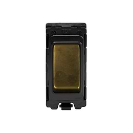 The Westminster Collection Vintage Brass 20A Double Pole RM-Grid Switch Module