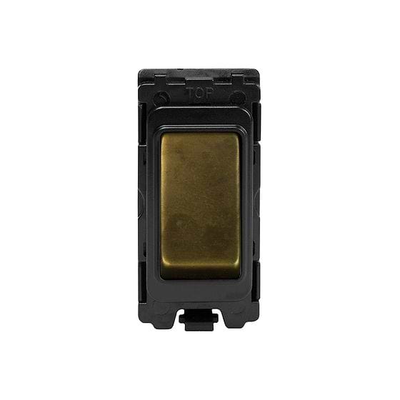 The Westminster Collection Vintage Brass 20A Double Pole RM-Grid Switch Module