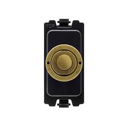 Soho Lighting Old Brass 6A 2 Way Retractive Push Button CM Grid Module Switch