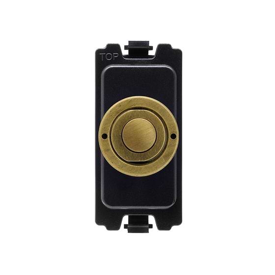 Soho Lighting Old Brass 6A 2 Way Retractive Push Button CM Grid Module Switch