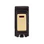 The Savoy Collection Brushed Brass 20A Double Pole RM-Grid Switch Module with Neon