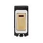 The Savoy Collection Brushed Brass 20A Double Pole RM-Grid Switch Module with Neon
