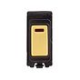 The Savoy Collection Brushed Brass 20A Double Pole RM-Grid Switch Module with Neon