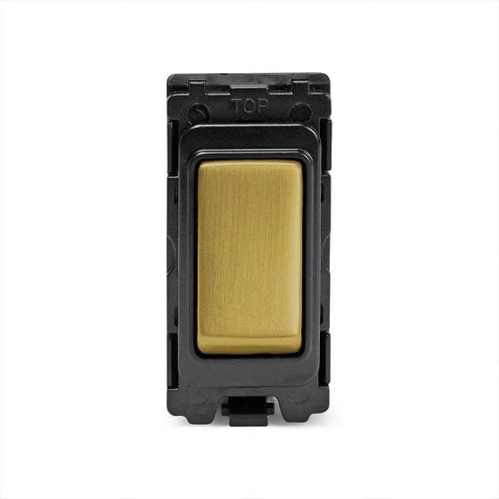 Soho Lighting Old Brass 20A 1 Way Double Pole Retractive RM-Grid Switch Module