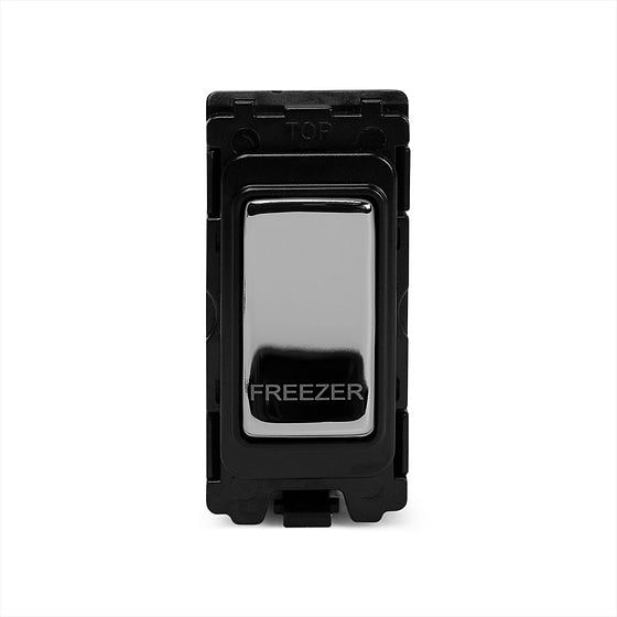 The Finsbury Collection Polished Chrome 20A Double Pole 'Freezer' RM-Grid Switch Module