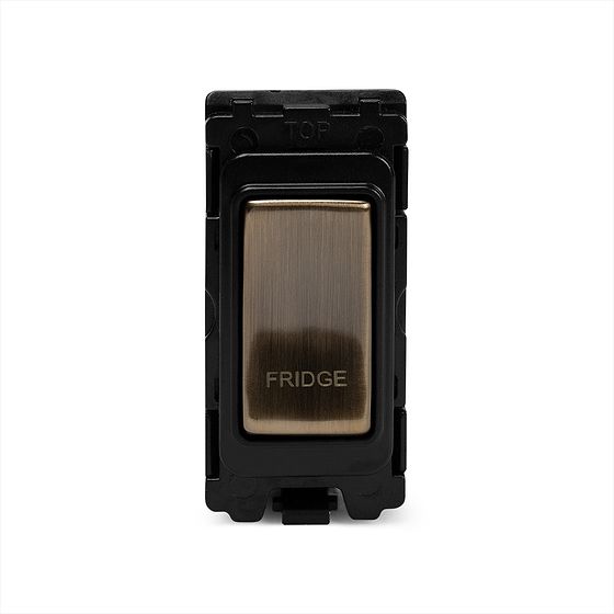 The Charterhouse Collection 20A Double Pole 'Fridge' RM-Grid Switch Module Antique Brass