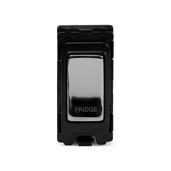 The Finsbury Collection Polished Chrome 20A Double Pole 'Fridge' RM-Grid Switch Module