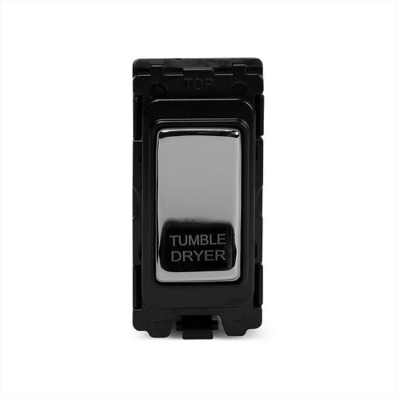 The Finsbury Collection Polished Chrome 20A Double Pole 'Tumble Dryer' RM-Grid Switch Module