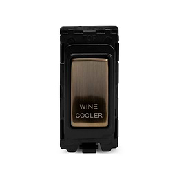 The Charterhouse Collection 20A Double Pole 'Wine Cooler' RM-Grid Switch Module Antique Brass