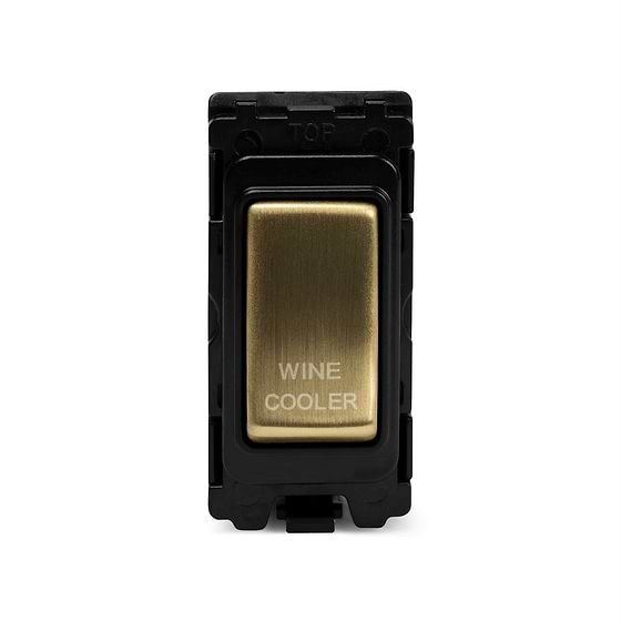 The Savoy Collection Brushed Brass 20A Double Pole 'Wine Cooler' RM-Grid Switch Module