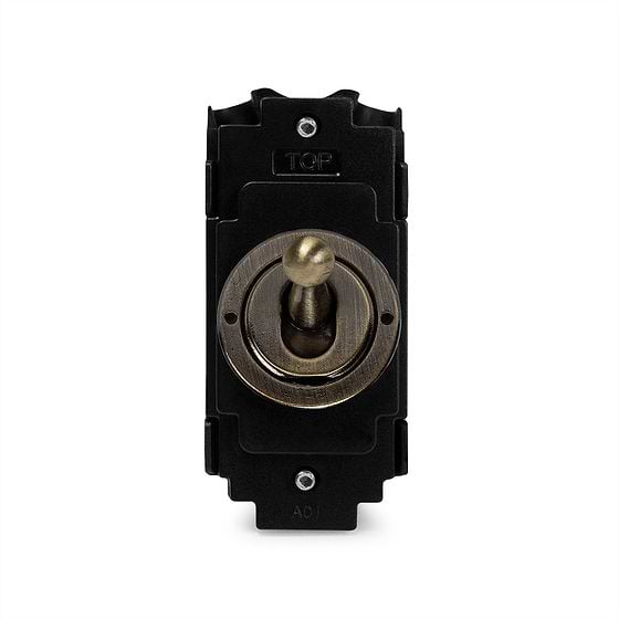 The Charterhouse Collection 20A 2 Way Retractive LT3-Toggle Switch Module Antique Brass