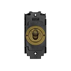 The Belgravia Collection Old Brass 20A Double Pole LT3-Toggle Switch Module