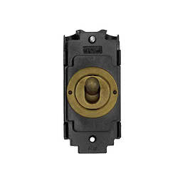 The Belgravia Collection Old Brass 20A Double Pole LT3-Toggle Switch Module