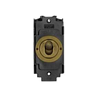The Westminster Collection Vintage Brass 20A Double Pole LT3-Toggle Switch Module