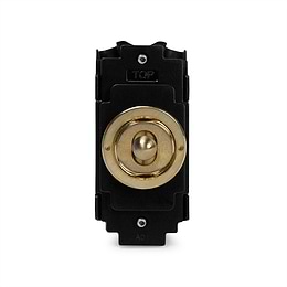 Soho Lighting Brushed Brass 2 Way and Off Toggle Grid Module  Screwless