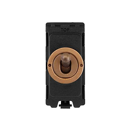 Antique Copper 2 Way Toggle Grid Switch Module
