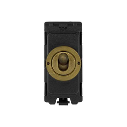 Old Brass 2 Way Toggle Grid Switch Module
