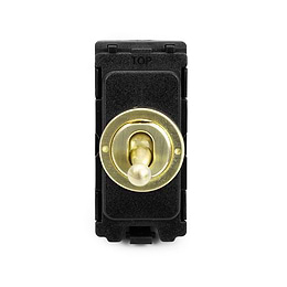 The Savoy Collection Brushed Brass 20A Double Pole CM-Grid Toggle Switch Module