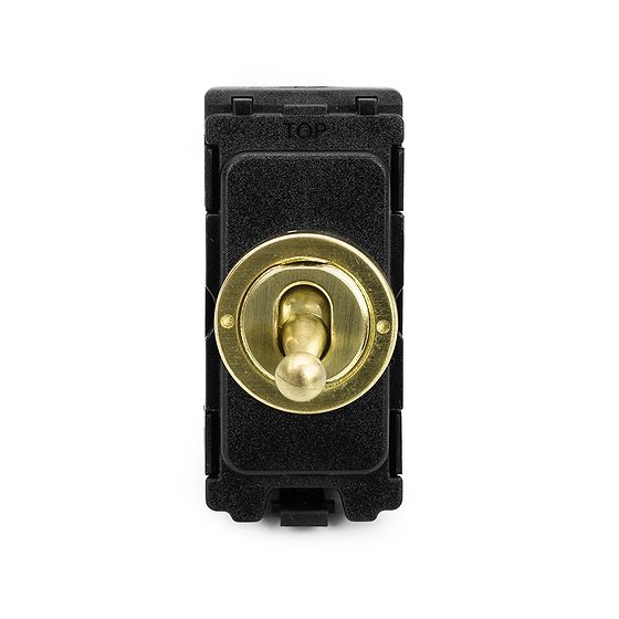The Savoy Collection Brushed Brass 20A Double Pole CM-Grid Toggle Switch Module
