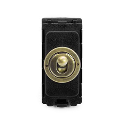 The Charterhouse Collection 20A 2 Way Retractive CM-Grid Toggle Switch Module Antique Brass