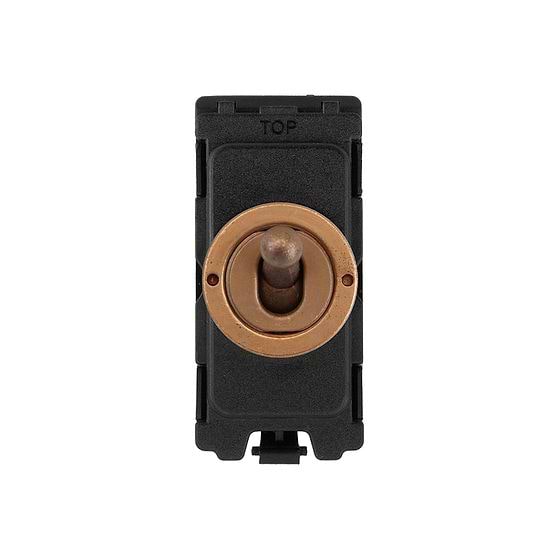 The Chiswick Collection Antique Copper 20A 2 Way Retractive CM-Grid Toggle Switch Module
