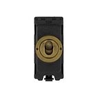 The Westminster Collection Vintage Brass 20A 2 Way Retractive CM-Grid Toggle Switch Module
