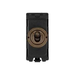 The Westminster Collection Vintage Brass 20A 2 Way Retractive CM-Grid Toggle Switch Module