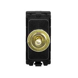 The Savoy Collection Brushed Brass 20A 2 Way & Off Retractive CM-Grid Toggle Switch Module