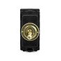 The Savoy Collection Brushed Brass 20A 1 Way Retractive CM-Grid Toggle Switch Module
