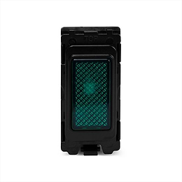 Soho Lighting Brushed Chrome Green Indicator Grid Switch Module