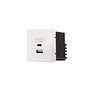 Soho Lighting Silk White Dual USB A+C Charger Euromodule 3.6A 50mmx 50mm
