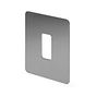 The Lombard Collection Brushed Chrome Flat Plate 1 Gang RM Rectangular Module Grid Switch Plate