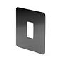 The Connaught Collection Black Nickel Flat Plate 1 Gang RM Rectangular Module Grid Switch Plate